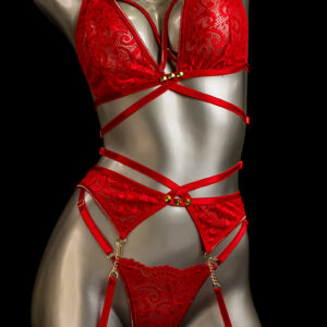 Conjunto liguero encaje