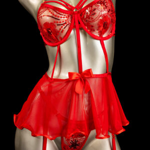 Triquini falda rojo