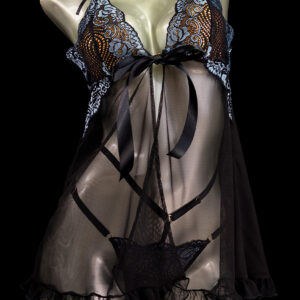 Babydoll negro azul