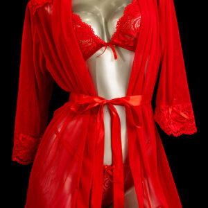 Conjunto y bata roja