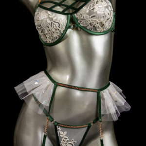 Falda liguero blanco-verde